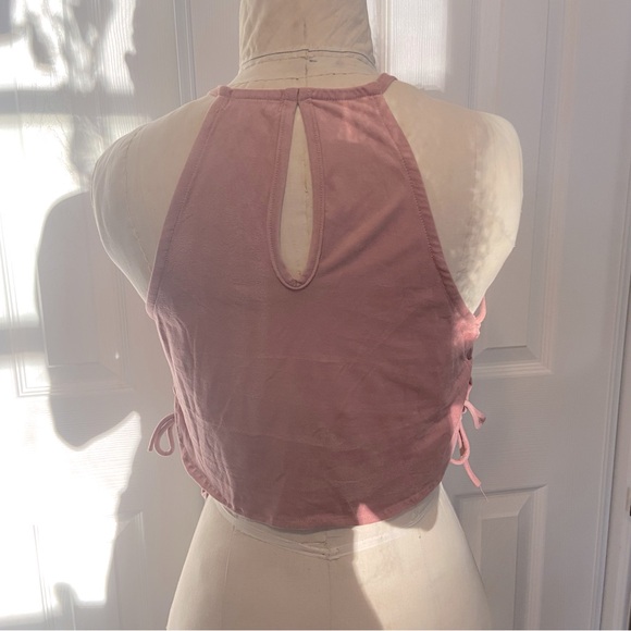 TIMING Velvet Crop Top MAUVE, medium - Picture 2 of 6